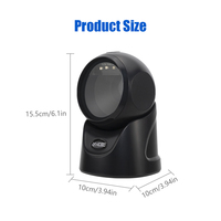 Escáner de Código de Barras 2D Inalámbrico BT de Alta Velocidad para Escritorio, Escáner de Código QR de Ángulo Amplio con Detección Automática, Compatible con Windows/Android/iOS