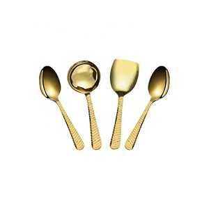 Unique Stainless Steel <b>Gold</b> Plated Serving Fork Long Handle Salad Server Spoon with Hot Sale Premium Design Handle Salad Server - Product Image 2