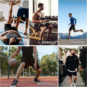 Shorts pour hommes en molleton chaud à taille élastique, coupe décontractée, 100% coton, uni, écologique, léger, confortable, durable, imperméable - Product Image 3