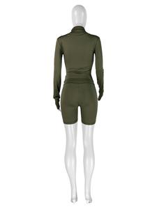Ensemble de haute qualité veste de Yoga d'entraînement pour femmes avec short survêtement de Fitness ensemble de shorts de motard vêtements de sport pour les femmes - Product Image 5