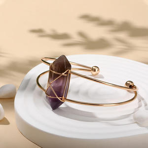 Jeulia Soothing Power Hexagonal Natural Amethyst <b>Bangle</b> <b>Bracelet</b> - Product Image 5