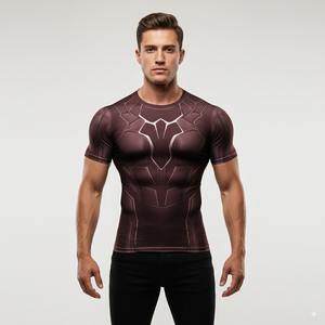 Protector de sarpullido corto para hombres para Jiu Jitsu Kimono natación lucha ropa de compresión impresión completa camisa de boxeo MMA Half Rash Guard - Product Image 3