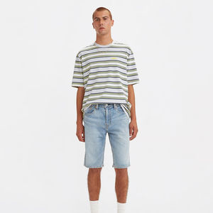 Shorts en jean délavé foncé vintage pour homme, coupe ample, style streetwear, séchage rapide, personnalisable - Product Image 1