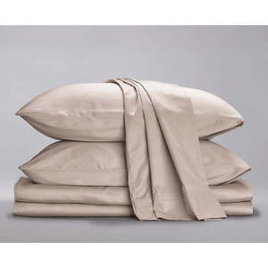 Ensemble de draps plissés en coton satiné bio King Size, 4 pièces, literie unie écologique - Product Image 5