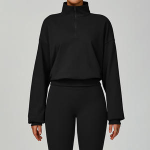 Sudadera con capucha con cremallera A/W para mujer, sudadera informal térmica a prueba de viento de ajuste relajado para correr y entrenar - Product Image 4