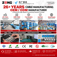 Câble HDMI 2.0 Zong 4K USA 18 Gbit/s HDR ARC en PVC avec blindage combiné pour projecteurs et systèmes d'affichage commerciaux