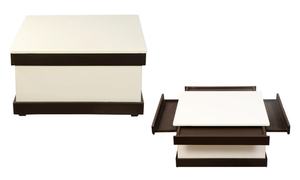 Table moderne avec plateau pour la maison, l'hôtel, le salon, couleur noire, table basse moderne en bois de forme carrée, meuble de table centrale - Product Image 5