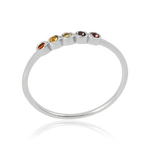 Anillos con incrustaciones de piedras preciosas multicolor joyería de primera calidad de Plata de Ley 925 al por mayor para niñas diseño de diamantes para fiestas - Product Image 1