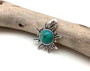 925 argent massif classique pendentif bijoux pour femmes 925 argent Sterling Turquoise pierre précieuse Boho Style fait main pendentif cadeau maman - Product Image 4