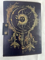 Carnet de croquis rustique vintage personnalisé, journal à bords frangés non ligné, Grimoire Shadows, en cuir recyclé antique, pour aquarelle