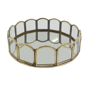 ถาดกระจกแบบมีรูพรุนดีไซน์แบบเหล็กถาดล้างทองเหลืองสีเทาสำหรับตกแต่งบ้าน - Product Image 3