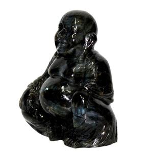 2022 Top vente artisanal rire bouddha Statue Sculpture naturel Labradorite sculpture décor à la maison de toutes les tailles disponibles - Product Image 2