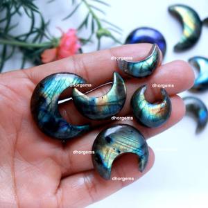 Labradorite naturelle pierre précieuse lune sculpture labradorite rose cristal lune sculpture pierre précieuse sculptée améthyste sculpture statue de lune - Product Image 4