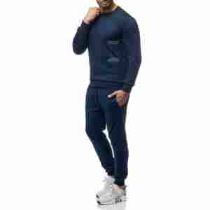 Logo personnalisé Survêtement Hommes S Gym Fitness Jogging Ensembles de survêtements Polyester Coton en vrac Survêtement uni 2 Pièces - Product Image 5