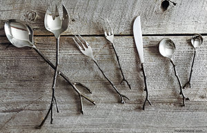 Ensemble de couverts et de service de conception de poignée de branche d'arbre antique à un prix abordable - Product Image 4