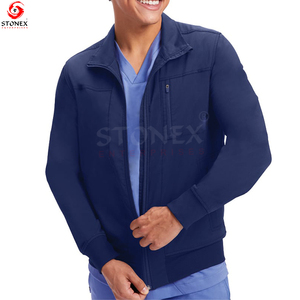 Blouson bomber uni pour homme, col montant, personnalisable, dernière collection, confortable, respirant, hiver, polyester/coton - Product Image 5