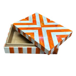 Caja de joyería con incrustaciones de madera MDF y hueso hecha a mano, almacenamiento decorativo elegante para accesorios y recuerdos de mujer, muestra gratis - Product Image 3