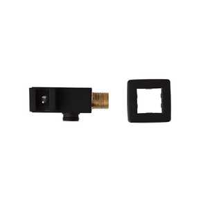 Support de douche carré noir mat pour sortie d'eau, pour articles de bain et toilettes - Product Image 1