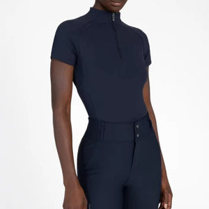 Camiseta de Equitación Atlética para Mujer, Ligera, de Manga Corta, Transpirable, de Tela Elástica, Capa Base para Montar a Caballo, OEM - Product Image 1