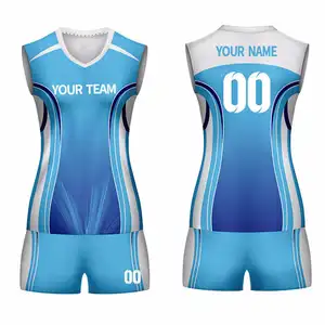 カスタムバレーボールジャージーとショーツファッションノースリーブバレーボールユニフォーム新しいスタイルの女性のバレーボールシャツ