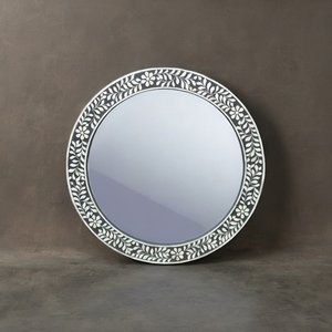 Marcos de espejo con incrustaciones de hueso con una estética minimalista moderna Marco de espejo con incrustaciones de hueso clásico para arte de pared sofisticado - Product Image 1