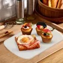 Tabla de cortar de mármol brillante blanco para cortar frutas, bandeja de cocina elegante, Perfecta para servir rebanado y exhibición moderna para el hogar - Product Image 2