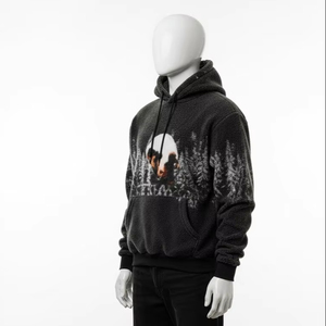 Sweat à capuche avec impression en relief, tissu doux et chaud, durable, style streetwear décontracté, confortable, sweat à capuche pour tous les jours, vêtements de mode - Product Image 2