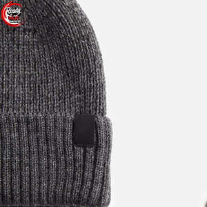 Bonnet en tricot chaud d'hiver à la mode unisexe Bonnet 100% coton doux à revers avec étiquette tissée Bonnets avec logo personnalisé - Product Image 4