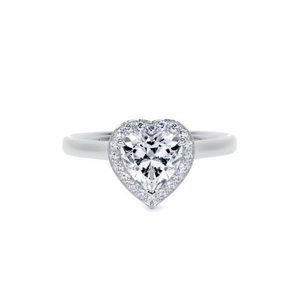 14k Coeur Lab Grown Diamond Ring 5MM Solid White Gold Lab Grown Diamond Jewelry Bague de fiançailles IGI Certificate F Color VS1 - Product Image 1