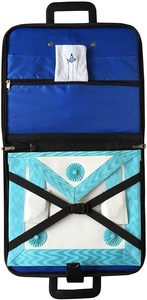 Étui pour tablier de maître maçon maçonnique - Loge bleue - Broderie de compas carré - Cuir noir souple - 16 * 18 pouces - Product Image 4