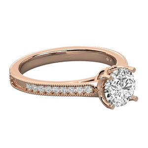 14K Gold Solitaire Ring for Ladies with Lab Grown Diamond - Product Image 3