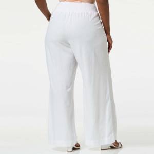 Pantalon cargo en satin pour femme, meilleur fabricant, logo personnalisé, respirant, écologique, printemps, devant plat, haute qualité, jambe large - Product Image 4