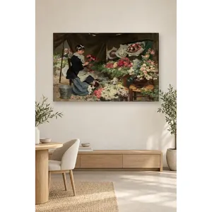 Fida Gilbert, la demoiselle d'honneur, fait un bouquet au marché, impression sur toile - Product Image 5