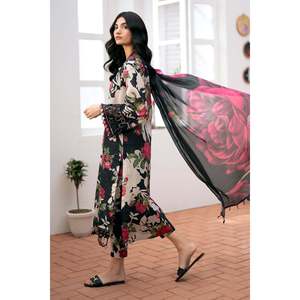 Ensemble de costume 3 pièces pour femmes en coton 100% respirant brodé UF-532 - Product Image 2