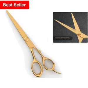 ใบมีดตรงปลายแหลมเคลือบสีทองส่วนที่เหลือของช่างตัดผมมืออาชีพ - Product Image 6