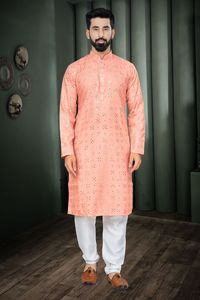 Haute sur demande Festival Designer Kurta avec coton broderie lourde travail ethnique miroir travail avec boutons fantaisie de l'Inde - Product Image 6
