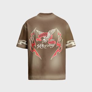 Vêtements de sport à la mode, style personnalisé, t-shirts à col montant en coton surdimensionné à la mode, sérigraphiés et délavés au soleil, avec logo - Product Image 2