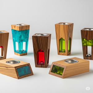 Brûleur Bakhoor minimaliste en fer couleur or Design unique décor de bureau brûleur d'encens intérieur domestique - Product Image 2