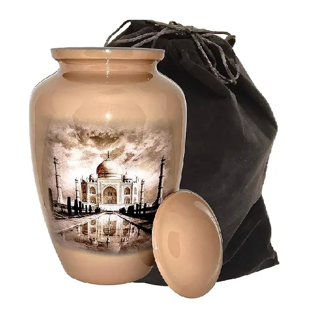 Groothandel Taj Mahal Kunst Exclusieve Urn Groot Formaat Met Fluwelen Tas Een Waar Symbool Van Liefde Aanpasbaar Formaat Modern Design Vaas