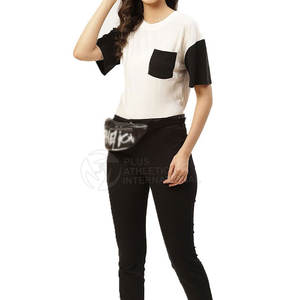 Camiseta de ropa informal para mujer hecha en Pakistán, ropa de calle, camiseta para mujer, Camiseta cómoda, camiseta lisa para mujer - Product Image 4