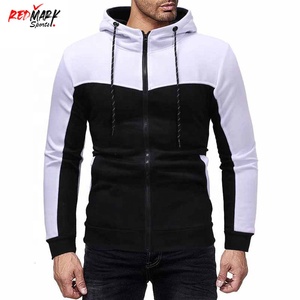 Sudaderas con cremallera ajustadas de alta calidad para hombre, la mejor calidad, nuevo diseño, ropa de calle, Color blanco y negro con estampado en relieve - Product Image 4
