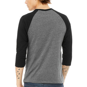 Chemise à manches longues de baseball raglan bicolore solide personnalisée de haute qualité - Product Image 6