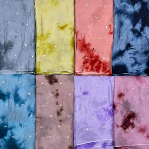 Tissus de chinnnon en Viscose pure travail de miroir motifs à carreaux brodés respirants et teintables pour vêtements de travail de mariage et robes de filles - Product Image 2