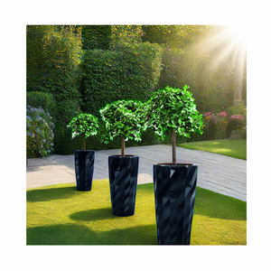 Maceta Grande de Diseño Moderno para Interiores, Color Negro, Plateado y Dorado, Decoración con Soporte, Plantas Artificiales Vivas, Kit para Jardín de Hotel - Product Image 2