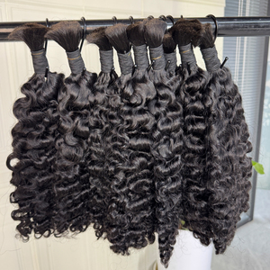 No Weft Curly Bulk Human Hair Natural Color Soft Full Ends For Boho <b>Braids</b> <b>Wig</b> Making And Hair Vendors - Product Image 1