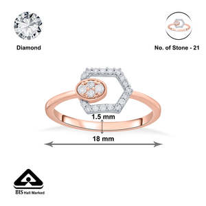 Anillo de Cóctel Hexagonal para Hombre - Joyería de Piedra Natural en Oro Amarillo - Product Image 6
