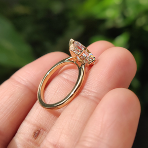 2ct Marquise cut lab grown <b>diamond</b> VS1 certified <b>ring</b> 14kt gold solitaire engagement <b>ring</b> elegant womens fine jewellery design - Product Image 3