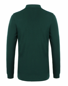 Nuevo estilo logotipo personalizado para hombre polos sólido 100% algodón manga larga Rugby Polo tejido de punto Casual liso teñido OEM - Product Image 2