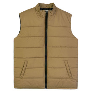 Autumn Winter Men's Casual Zipper Puffer Vest Hot Sell <b>Quilted</b> Canvas <b>Waistcoat</b> Design Breathable Custom Men's Puffer Vest - Product Image 1