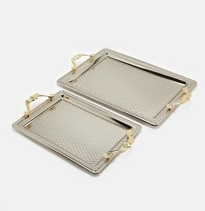Handcrafted Metal Chocolate Tray Luxury Decorative Platter for Serving <b>Sweets</b> Dry Fruits Wedding <b>Party</b> Gift Banquet Use - Product Image 1